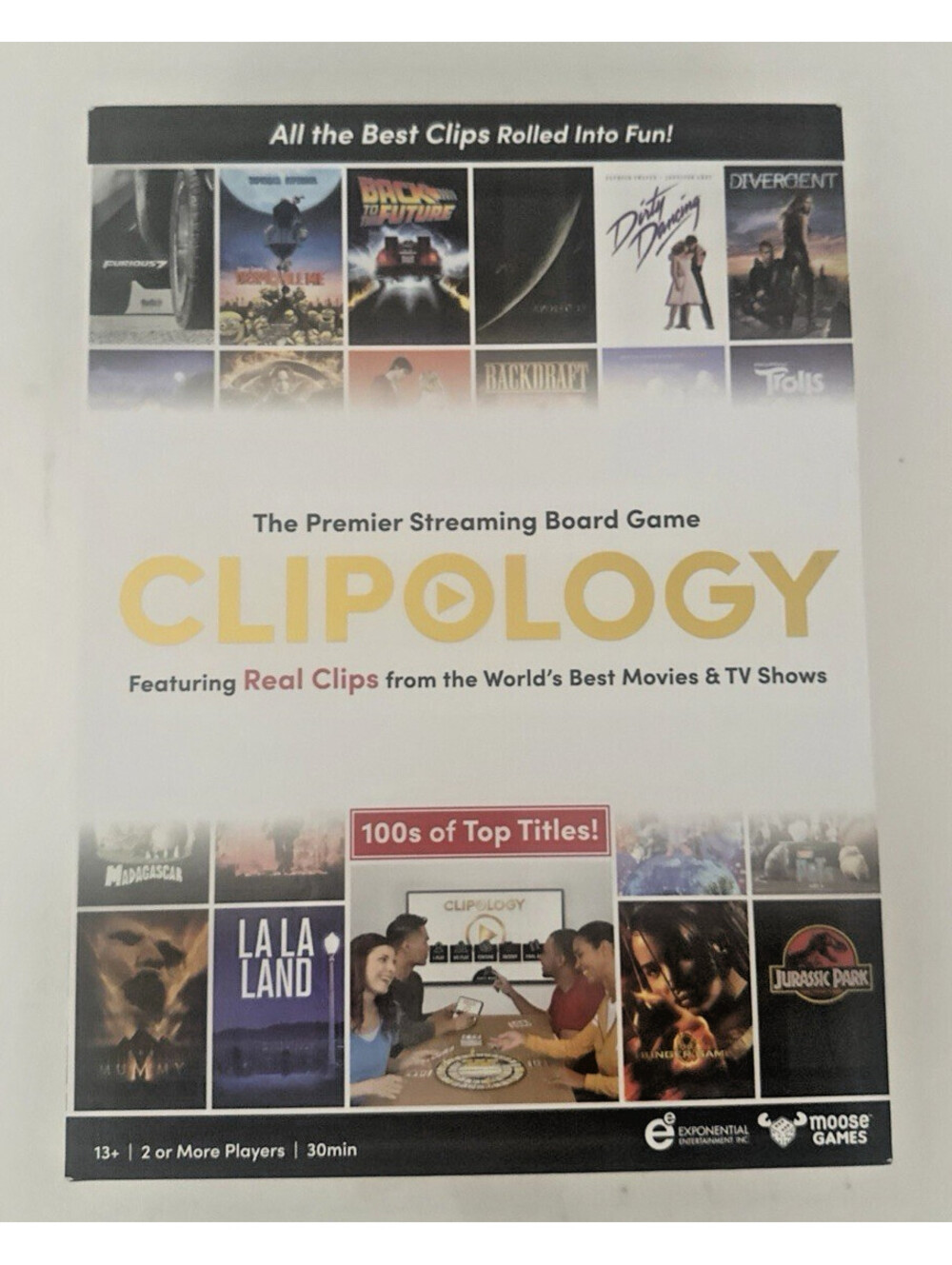 Moose Games Clipology New Premier Streaming Board Party Game Movie TV Trivia